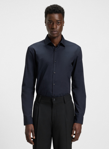 HUGO  - Slim-fit shirt in easy-iron cotton poplin