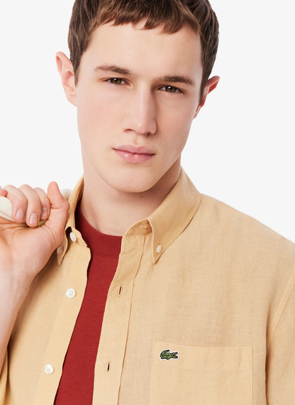 LACOSTE - Short Sleeved Linen Shirt