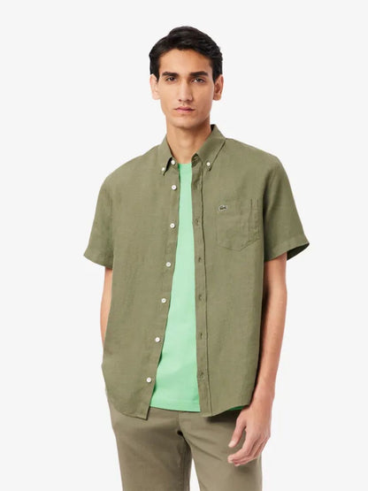 Lacoste - Regular Fit Short Sleeved Linen Shirt
