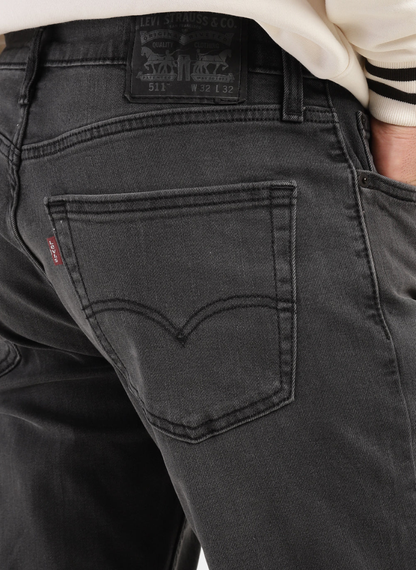 Levis - Men's 511 Grey Slim Fit Mid Rise Jeans