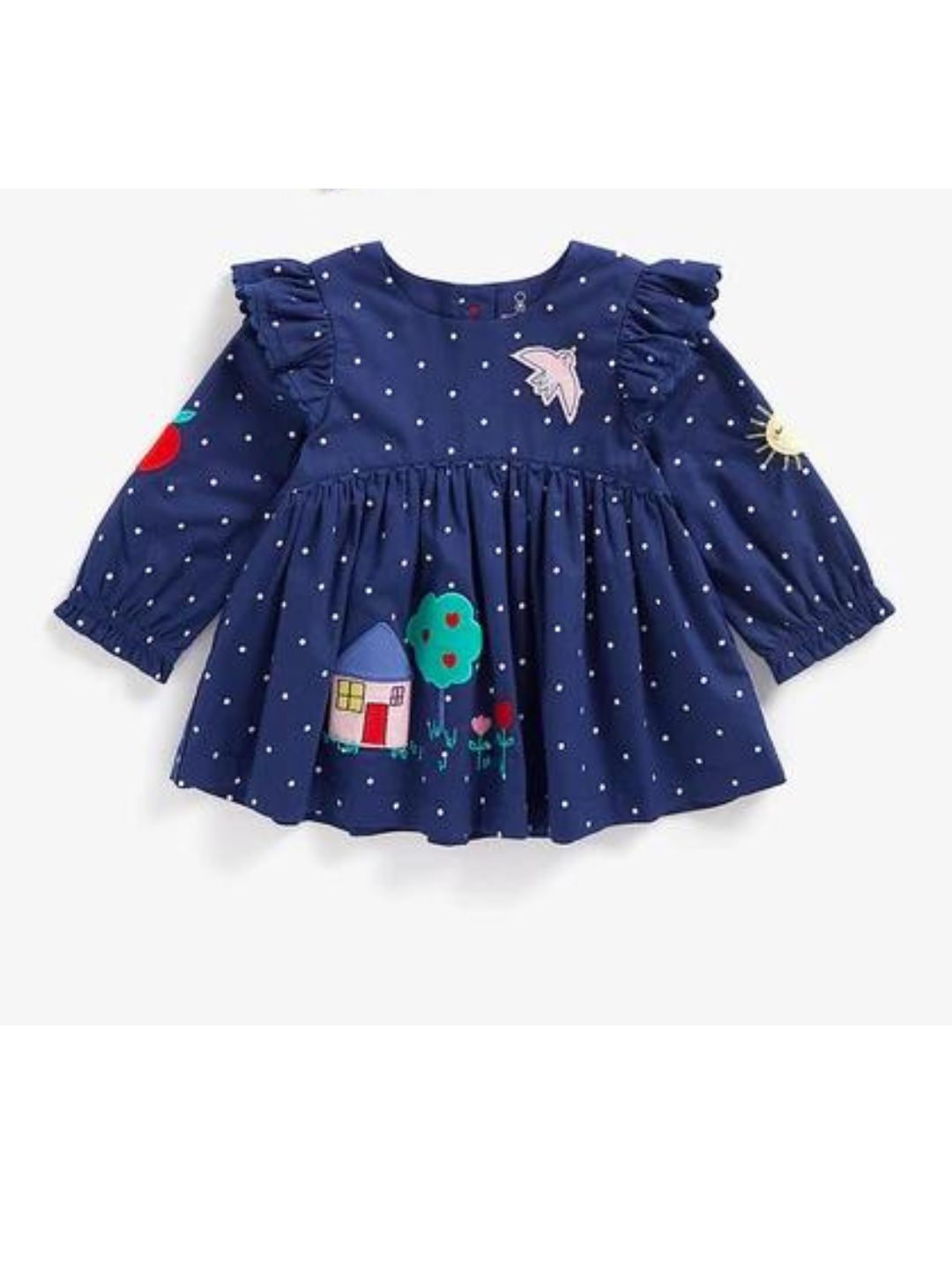 Mothercare - Blue Printed Full Sleeves Dress