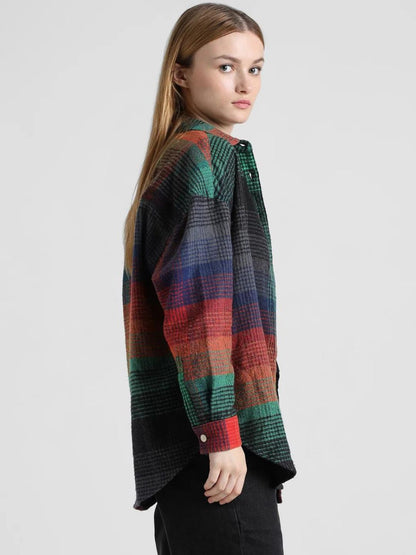 ONLY - Multi Colour Check Oversized Overshirt