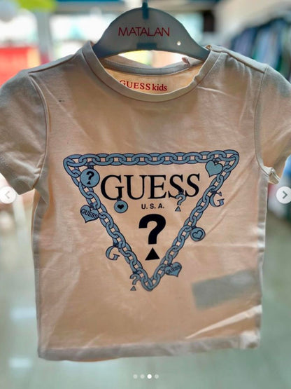 Guess - Girls T-Shirts - Blue - White - Cream