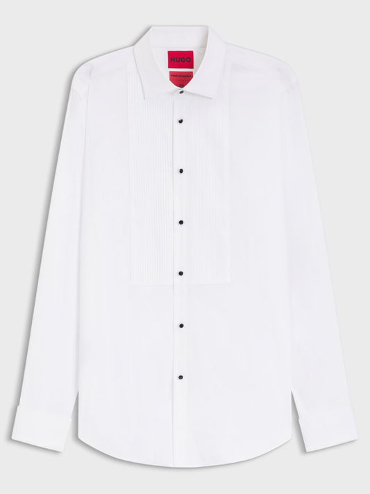 Hugo - Slim-fit evening shirt in cotton-blend stretch poplin