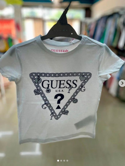 Guess - Girls T-Shirts - Blue - White - Cream