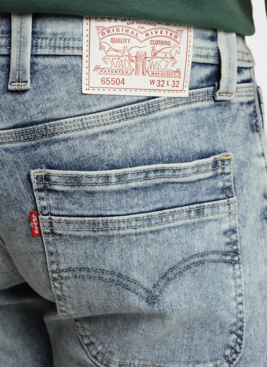 Levis - Men's 65504 Blue Skinny Fit Mid Rise Jeans