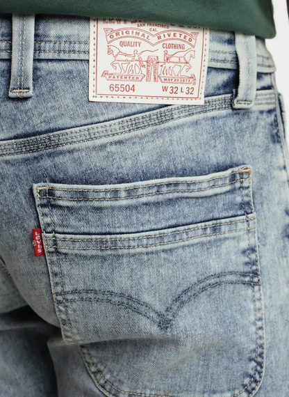 Levis - Men's 65504 Blue Skinny Fit Mid Rise Jeans