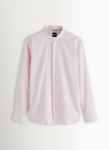 BOSS - Pink Hank Slim-Fit Stretch Shirt