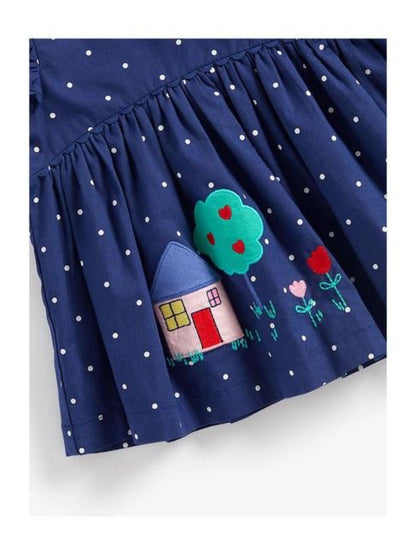 Mothercare - Blue Printed Full Sleeves Dress