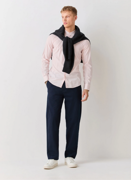 BOSS - Pink Hank Slim-Fit Stretch Shirt