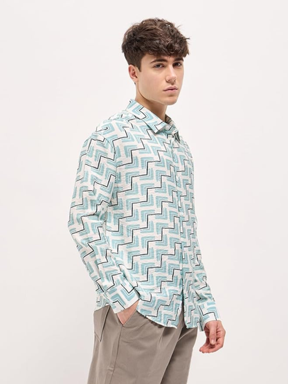 THE BEAR HOUSE - Men's Relaxed Fit Printed Overshirt