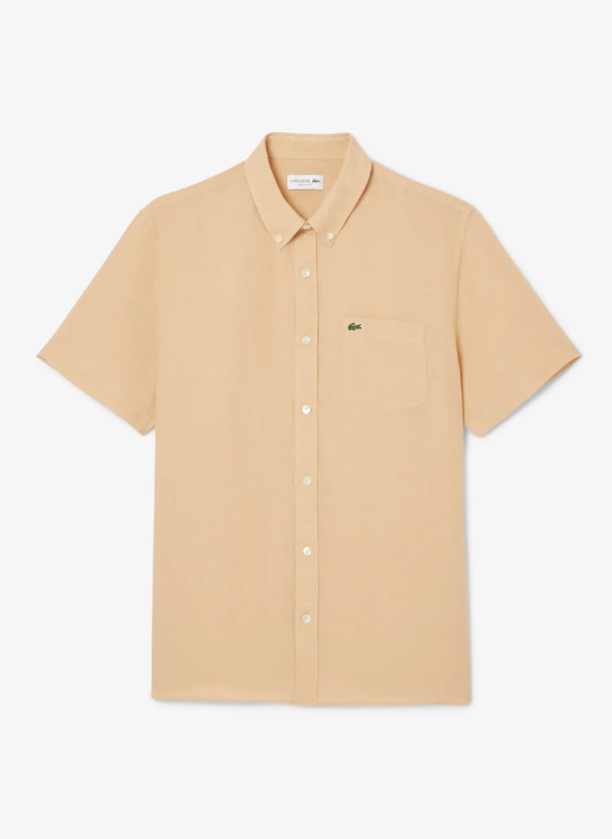 LACOSTE - Short Sleeved Linen Shirt