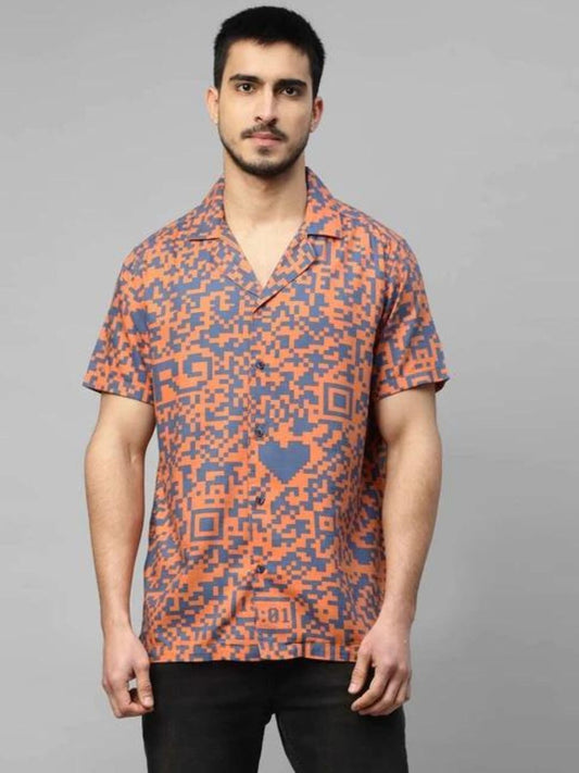 Royal Enfield - Blue & Orange Regular Fit Printed Shirt