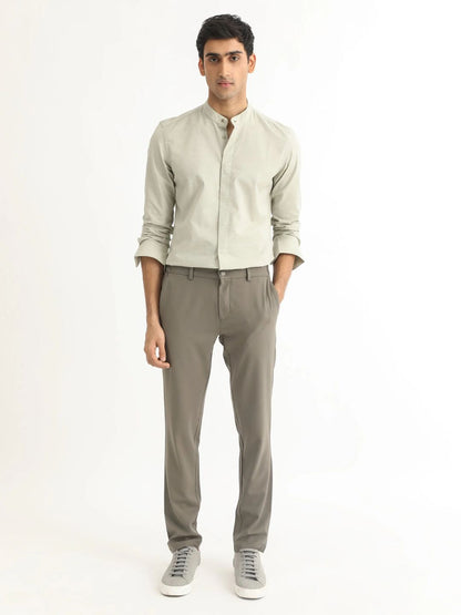 Rare Rabbit -  MANDARIN COLLAR REGULAR FIT DOBBY SHIRT CADMI-25 - GREEN