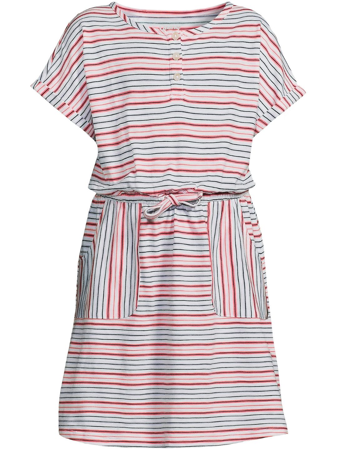 Land's End - Girls Short Sleeve Henley Jersey Dress