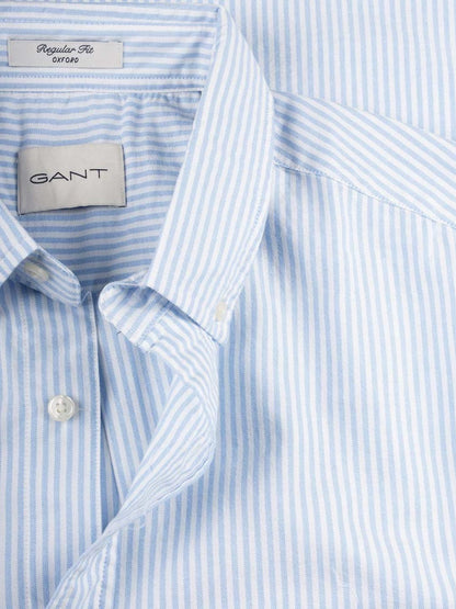 GANT - Regular Fit Oxford Banker Stripe Shirt Light Blue