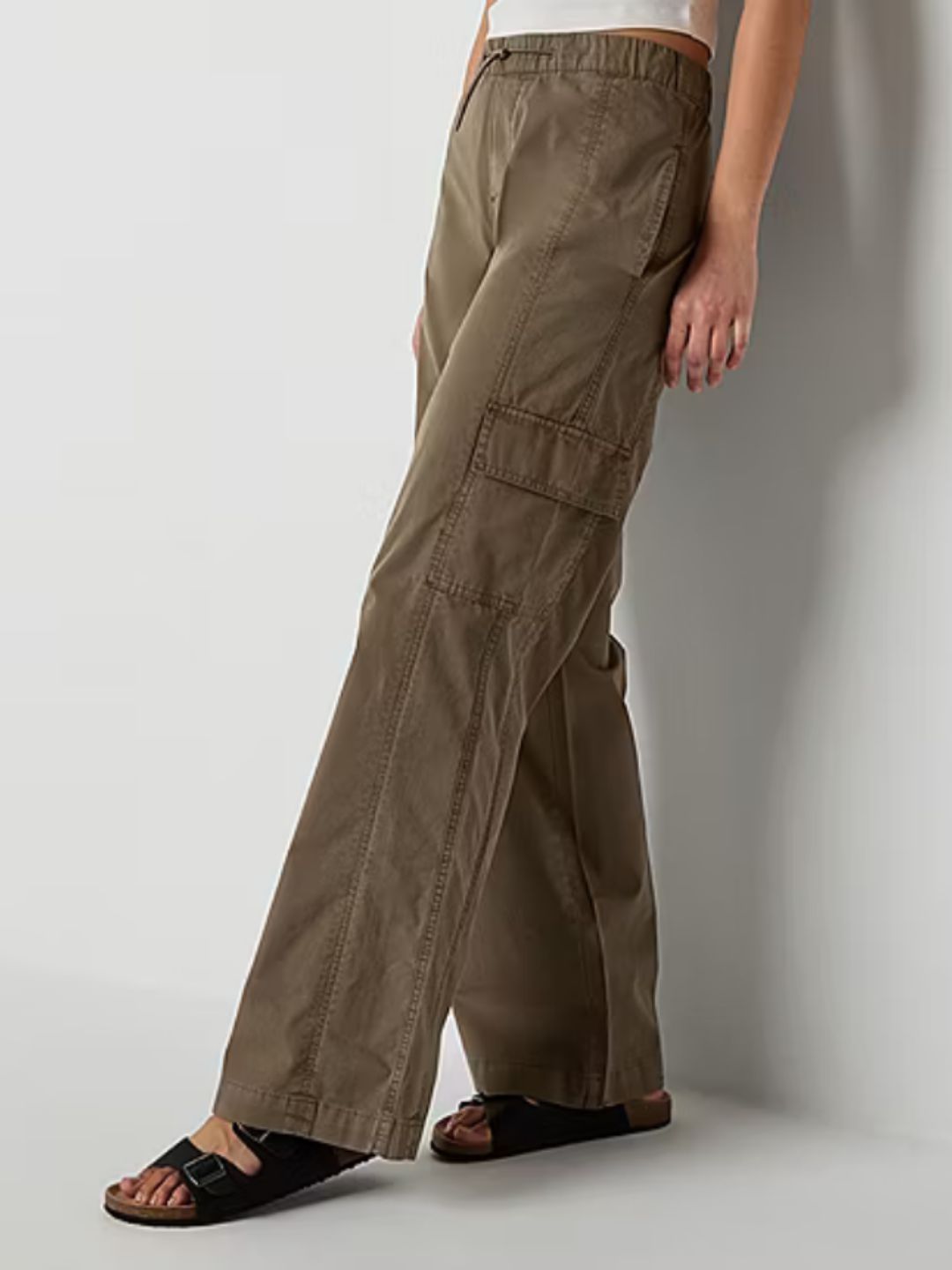 Arizona Womens Low Rise Wide Leg Cargo Pant