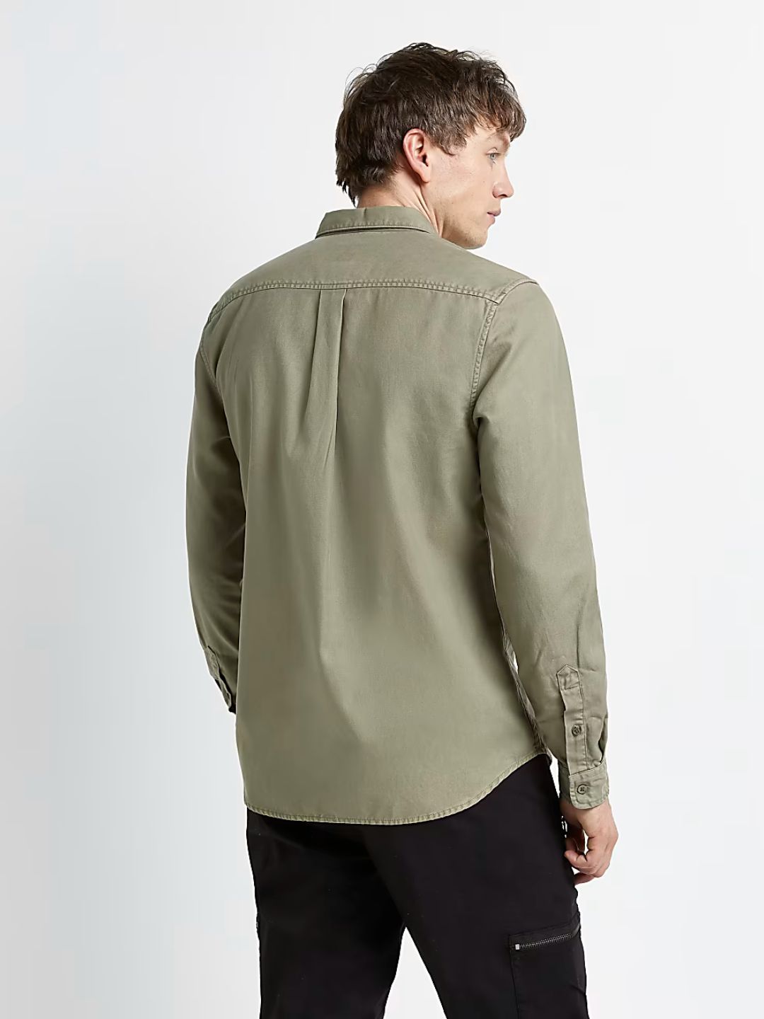 River Island - Green regular fit twill lyocell shirt