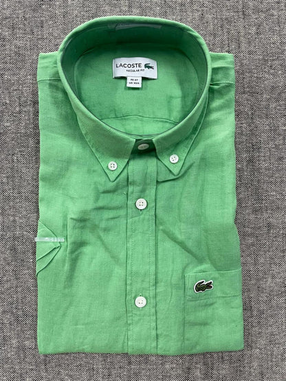 Lacoste - Regular Fit Short Sleeved Linen Shirt