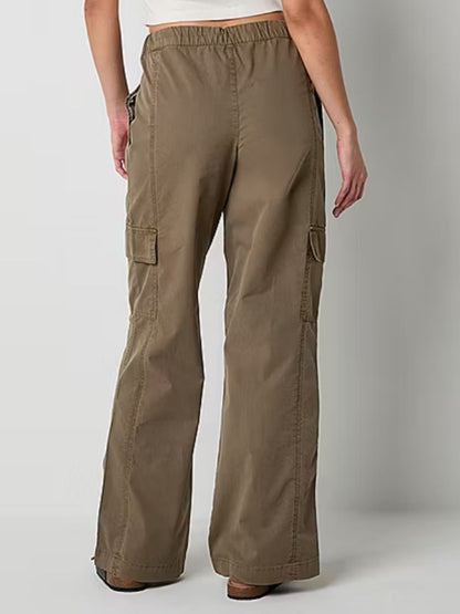 Arizona Womens Low Rise Wide Leg Cargo Pant