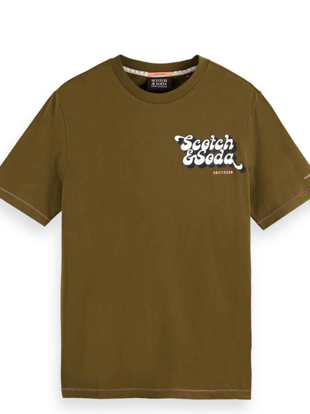 Scotch & Soda - Green Artwork Logo Regular Fit T-Shirt