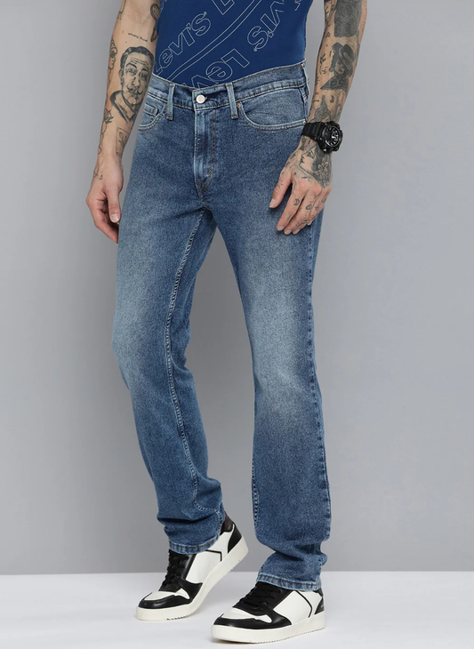 Levis - Men's 511 Blue Slim Fit Mid Rise Jeans