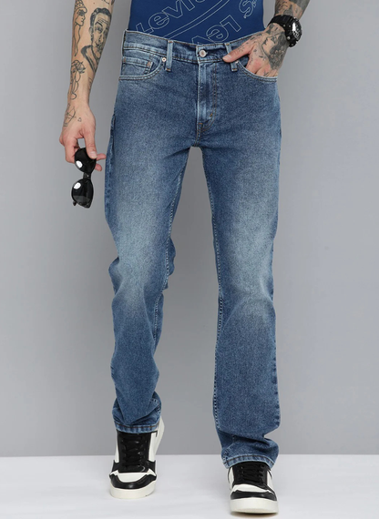Levis - Men's 511 Blue Slim Fit Mid Rise Jeans