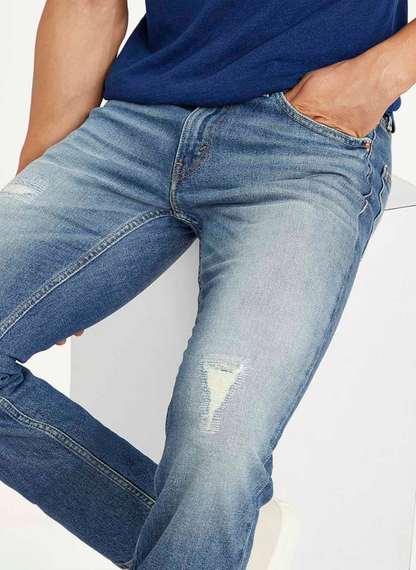 Levis - Men's 511 Blue Slim Fit Mid Rise Jeans
