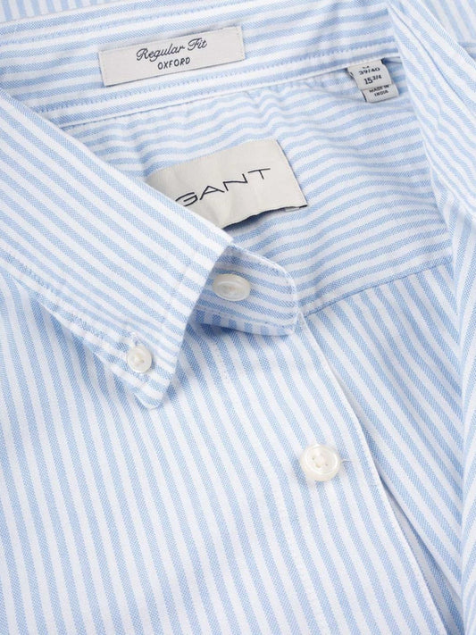 GANT - Regular Fit Oxford Banker Stripe Shirt Light Blue