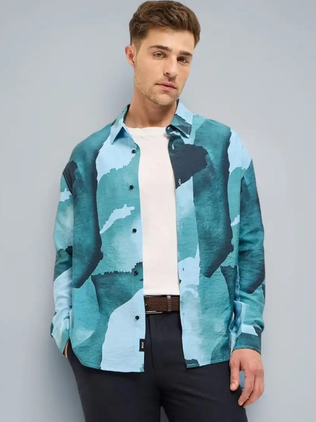THE BEAR HOUSE - Men's Relaxed Fit Printed Overshirt