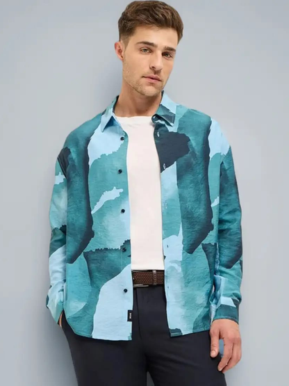 THE BEAR HOUSE - Men's Relaxed Fit Printed Overshirt