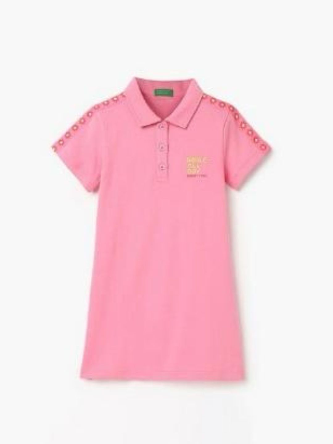 United Colors of Benetton - Girls Polo Collar Cotton T-shirt Dress