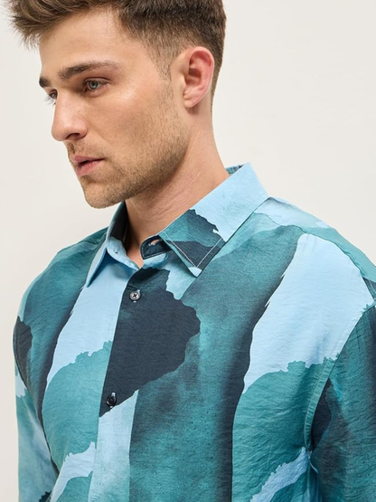 THE BEAR HOUSE - Men's Relaxed Fit Printed Overshirt