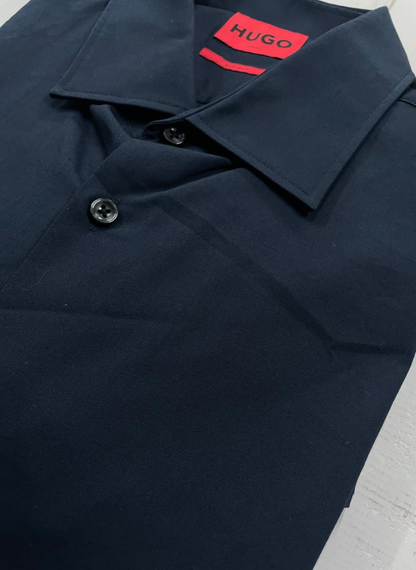 HUGO  - Slim-fit shirt in easy-iron cotton poplin