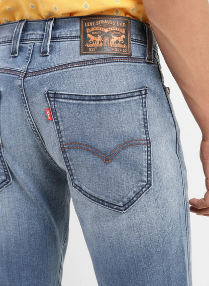 LEVIS - Men's 511 Blue Slim Fit Mid Rise Jeans
