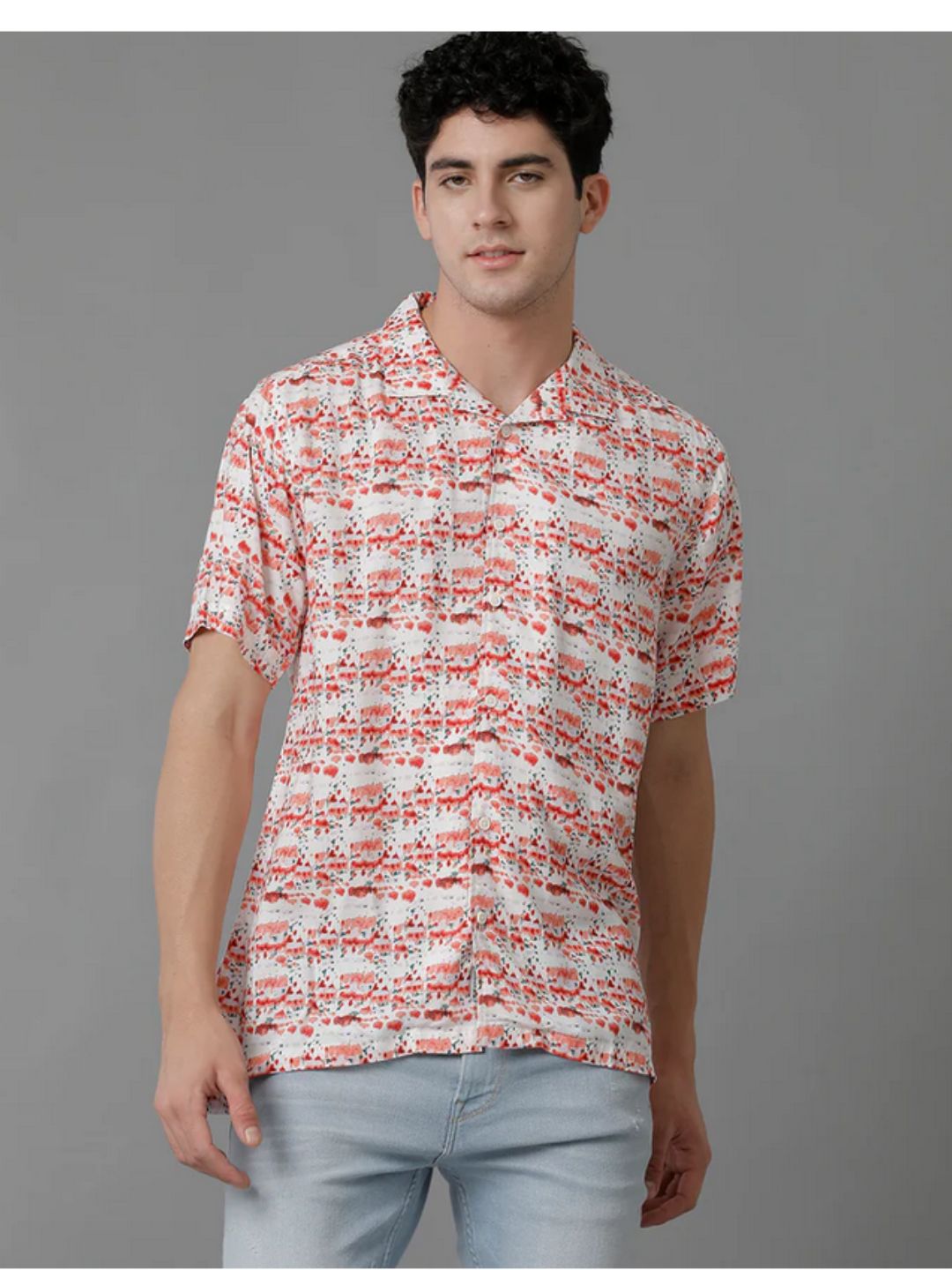 Voi Jeans - Abstract Printed Classic Slim Fit Casual Shirt