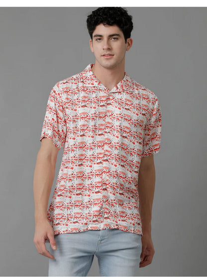 Voi Jeans - Abstract Printed Classic Slim Fit Casual Shirt