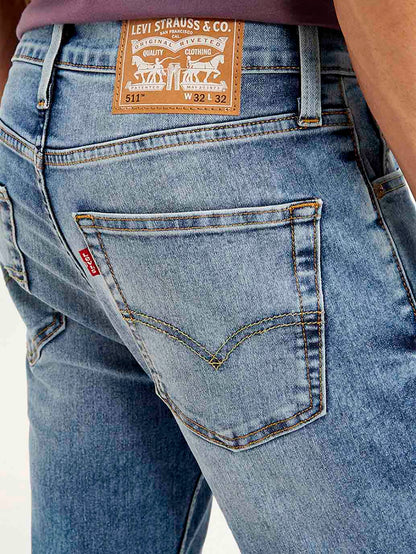 Levis - Men's 511 Blue Slim Fit Mid Rise Jeans