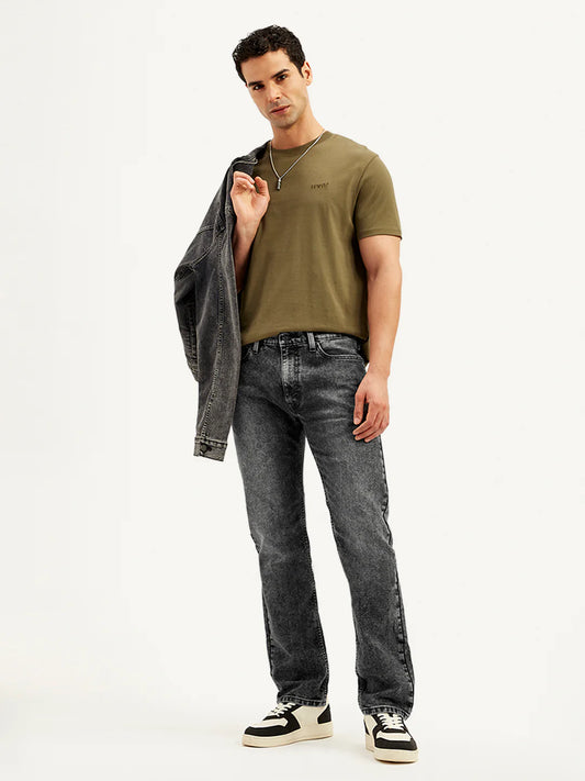 Levis - Men's 513 Charcoal Grey Slim Straight Fit Mid Rise Jeans