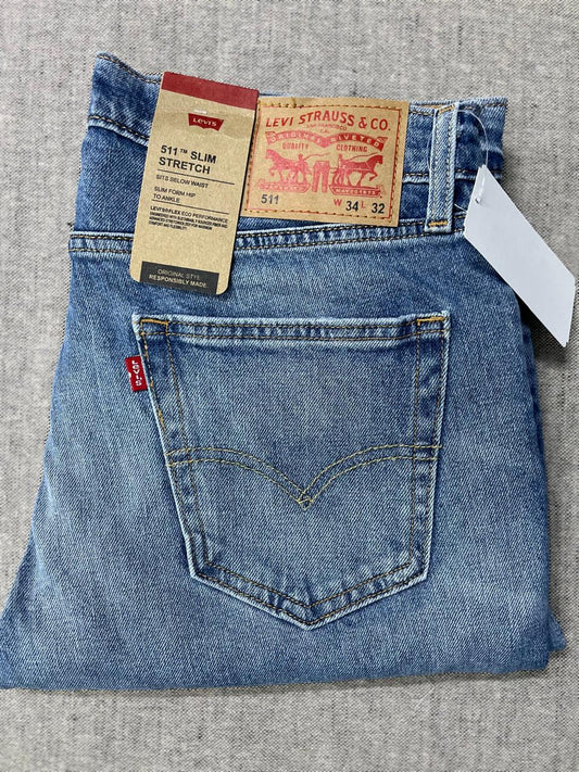 Levis - Men's 511 Slim Fit Mid Rise Jeans - Length 32