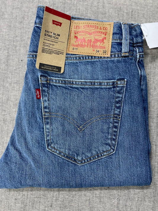 Levis - Men's 511 Slim Fit Mid Rise Jeans - Length 32