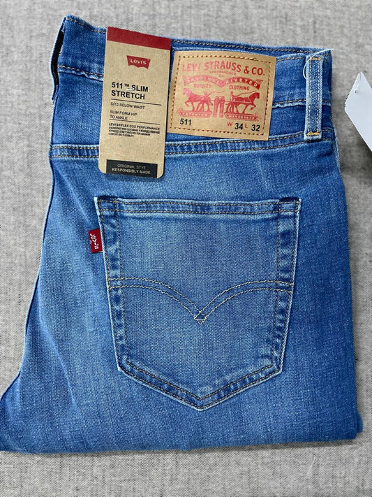 Levis - Men's 511 Slim Fit Mid Rise Jeans - Length 32