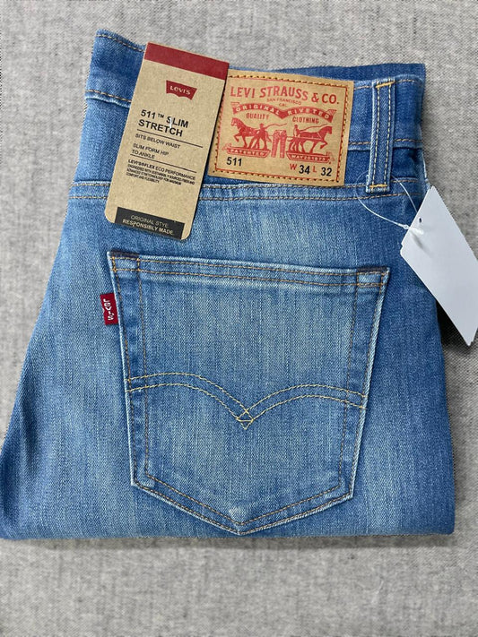 Levis - Men's 511 Slim Fit Mid Rise Jeans - Length 32