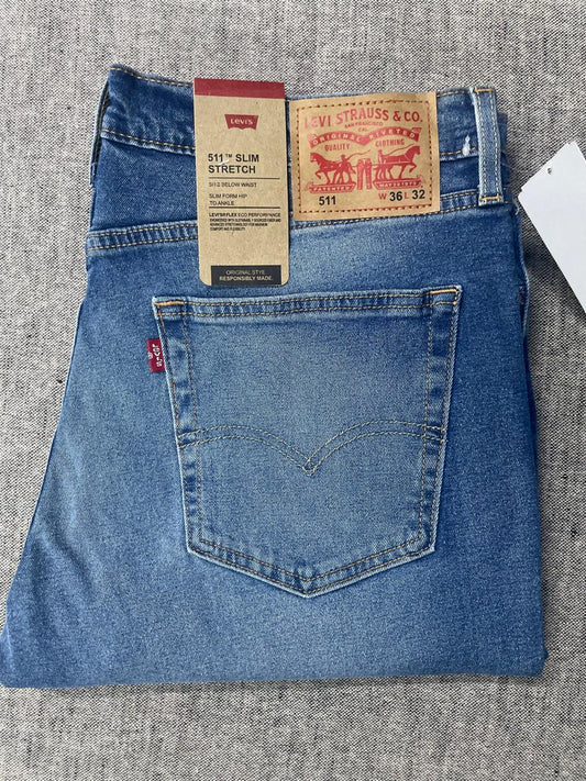 Levis - Men's 511 Slim Fit Mid Rise Jeans - Length 32