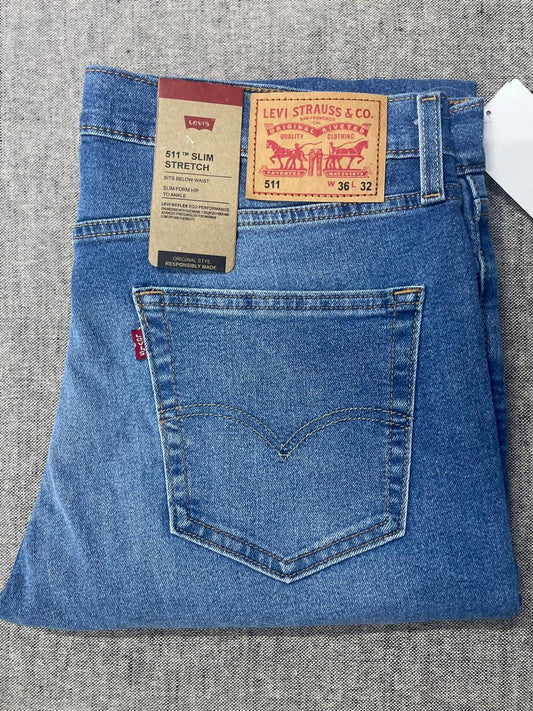 Levis - Men's 511 Slim Fit Mid Rise Jeans - Length 32