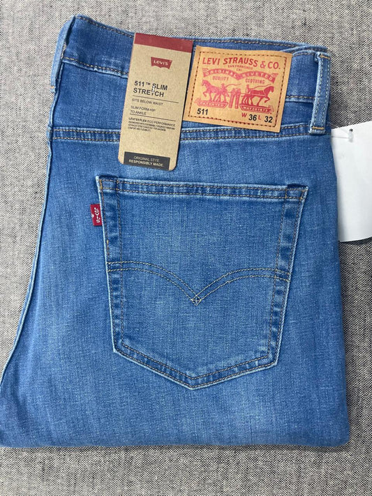 Levis - Men's 511 Slim Fit Mid Rise Jeans - Length 32