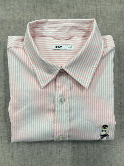 SPAO - Men Long Sleeve Woody Oxford Shirt - PINK
