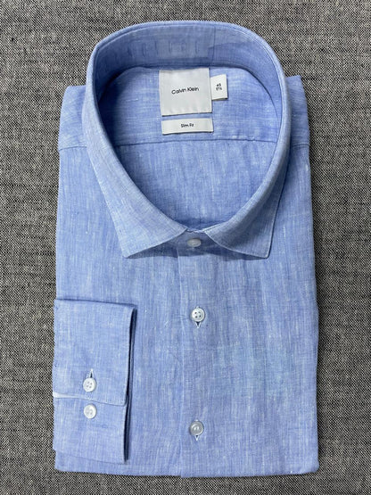 Calvin Klein - Solid Slim Fit Linen Shirt