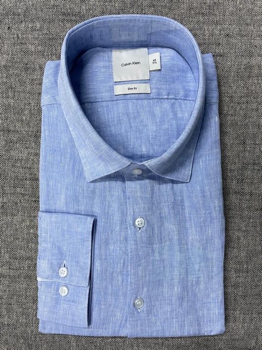 Calvin Klein - Solid Slim Fit Linen Shirt