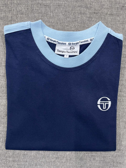 Sergio Tacchini - Retro T Shirt Navy Sky